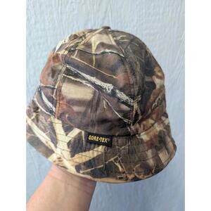 Vintage Cabela's Goretex Jones Hunting Bucket Hat Thinsulate Mossy Oak Camo